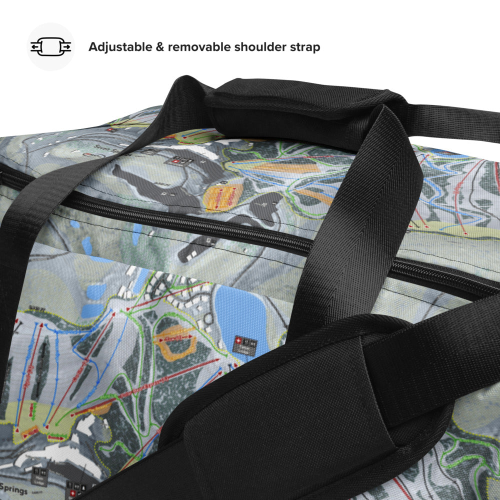 Seven Springs, Pennsylvania Ski Trail Map Duffle Bag - Powderaddicts