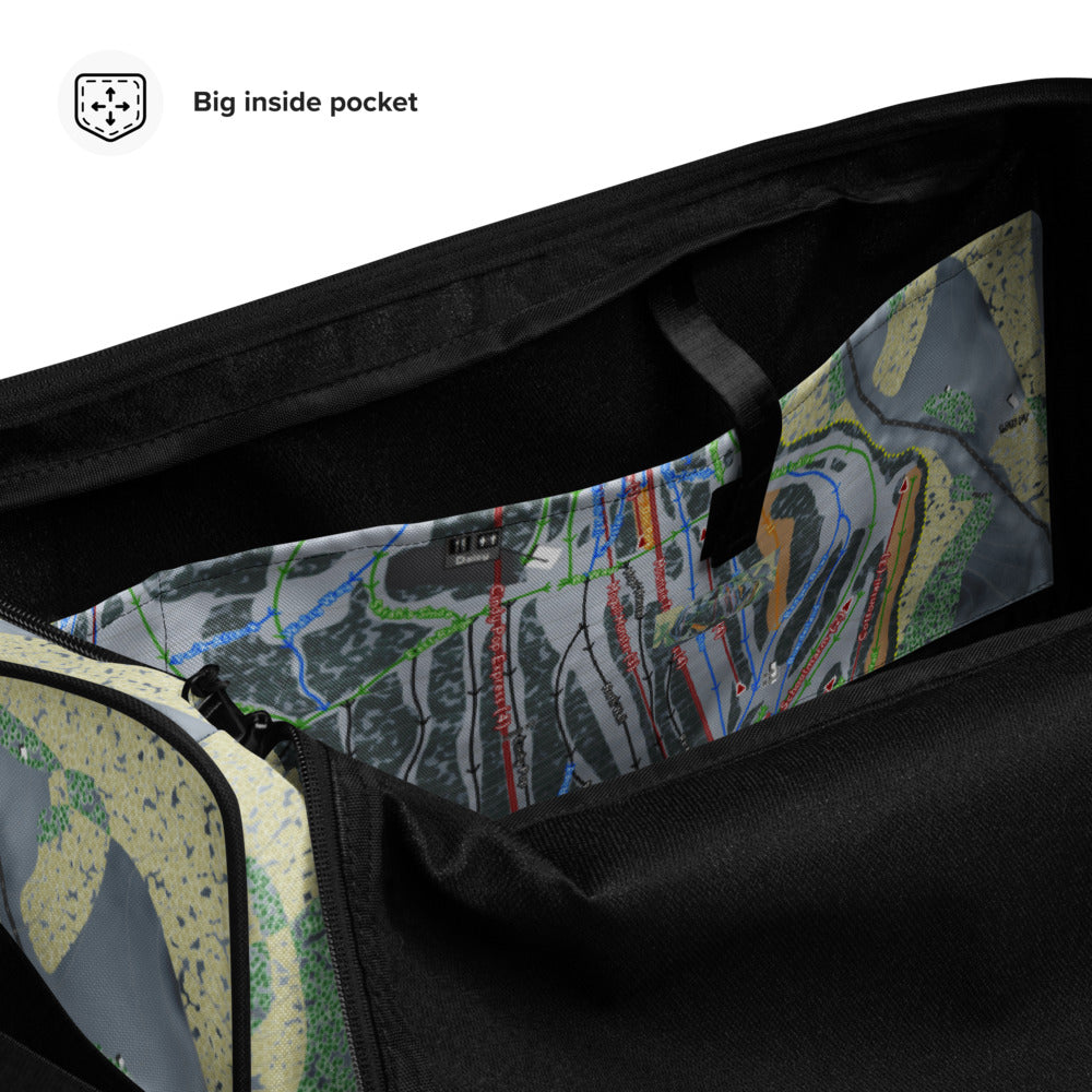 Cascade Mountain, Wisconsin Ski Trail Map Duffle Bag - Powderaddicts