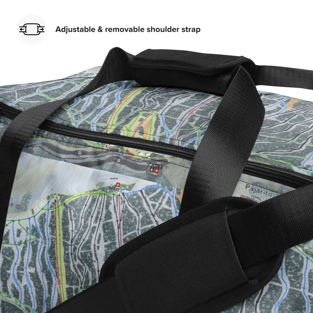 Pajarito, New Mexico Ski Trail Map Duffle Bag - Powderaddicts