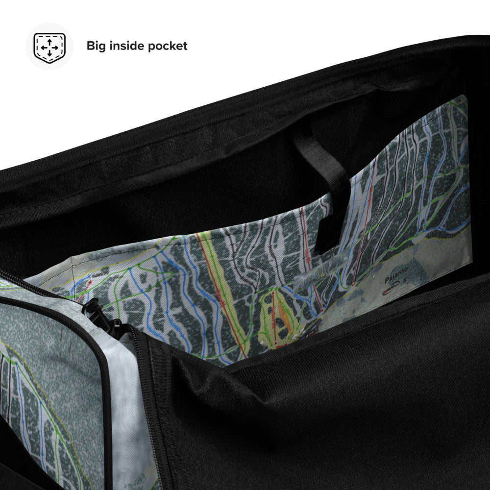 Pajarito, New Mexico Ski Trail Map Duffle Bag - Powderaddicts