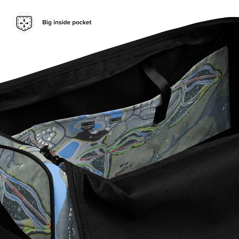Wisp, Maryland Ski Trail Map Duffle Bag - Powderaddicts