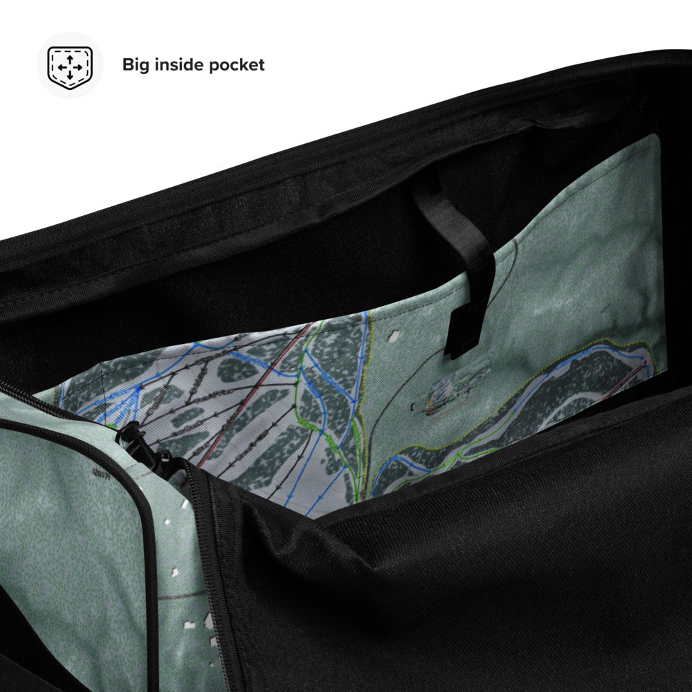 Deer Mountain, South Dakota Ski Trail Map Duffle Bag - Powderaddicts