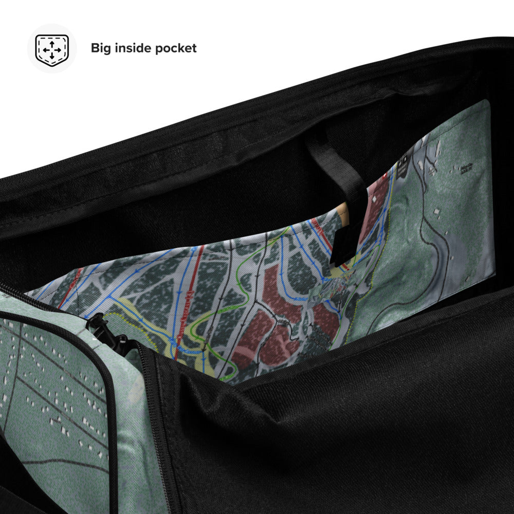 Terry Peak, South Dakota Ski Trail Map Duffle Bag - Powderaddicts