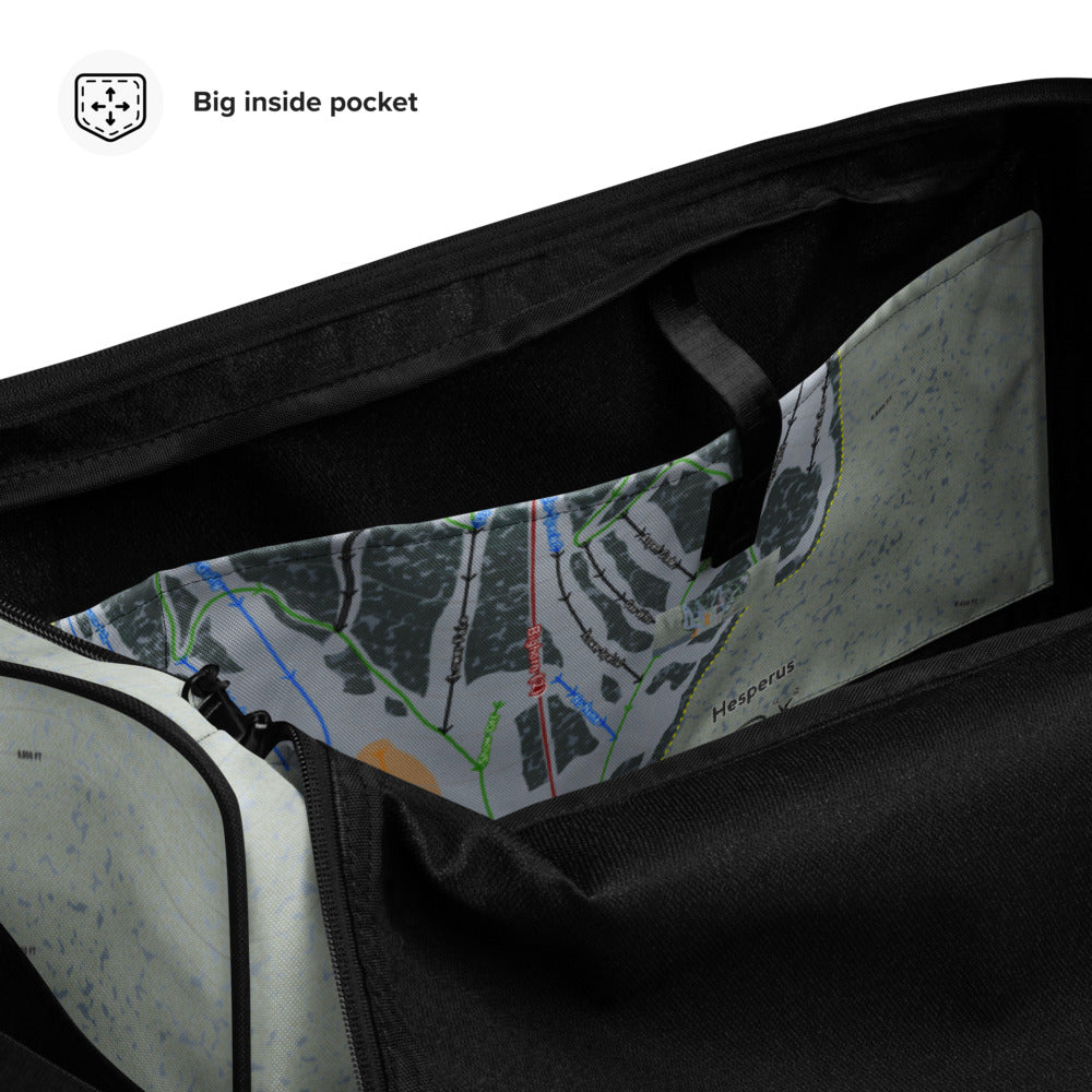 Hesperus, Colorado Ski Trail Map Duffle Bag - Powderaddicts