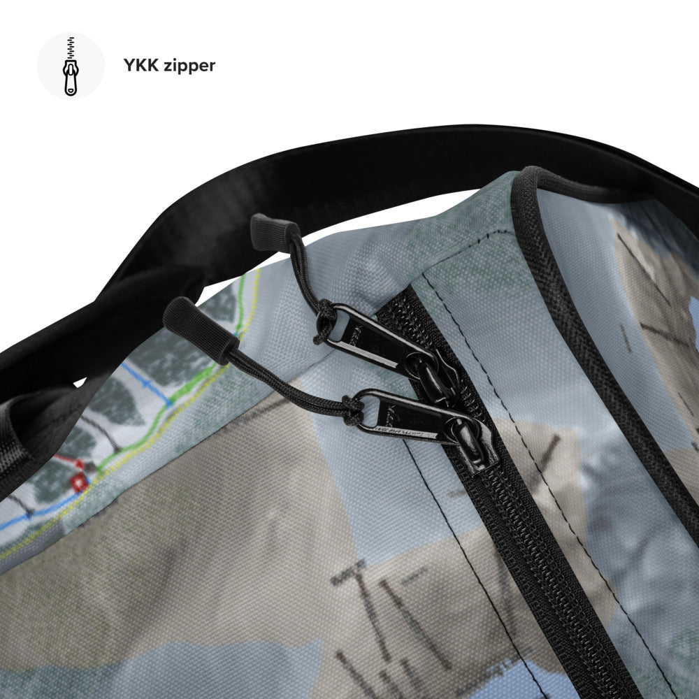 Monarch Mtn, Colorado Ski Trail Map Duffle Bag - Powderaddicts