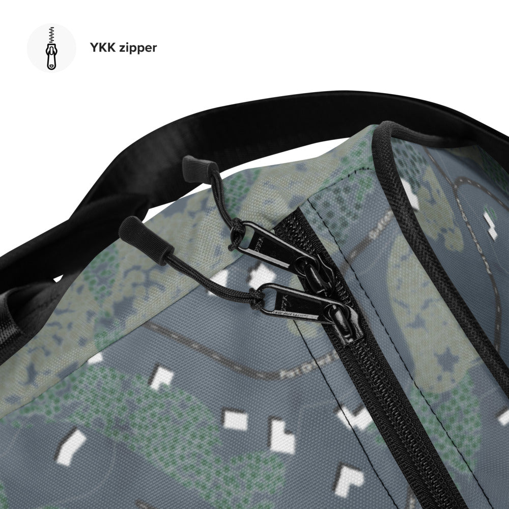 Hilltop, Alaska Ski Trail Map Duffle Bag - Powderaddicts