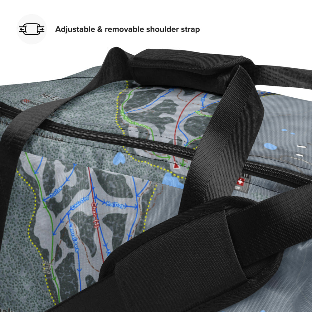 Mt Eyak, Alaska Ski Trail Map Duffle Bag - Powderaddicts