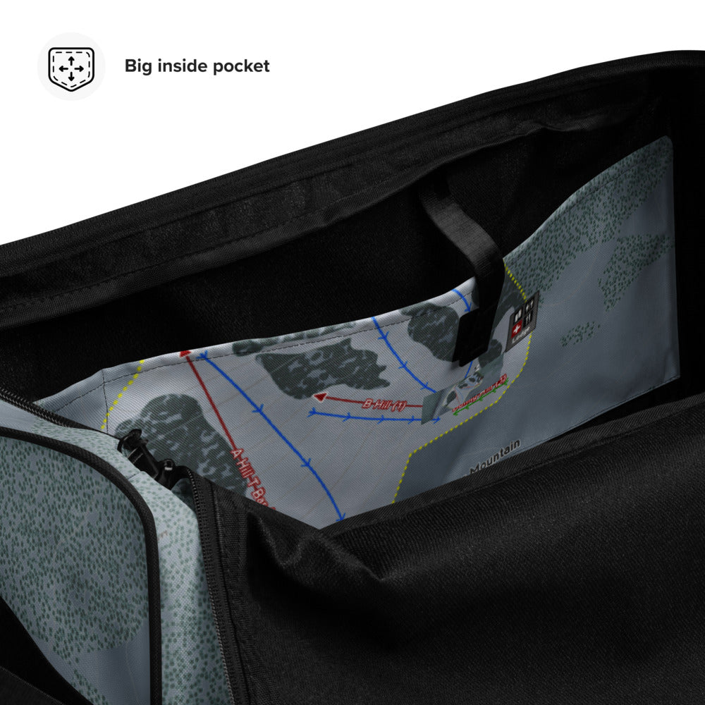 Badger Mountain, Washington Ski Trail Map Duffle Bag - Powderaddicts