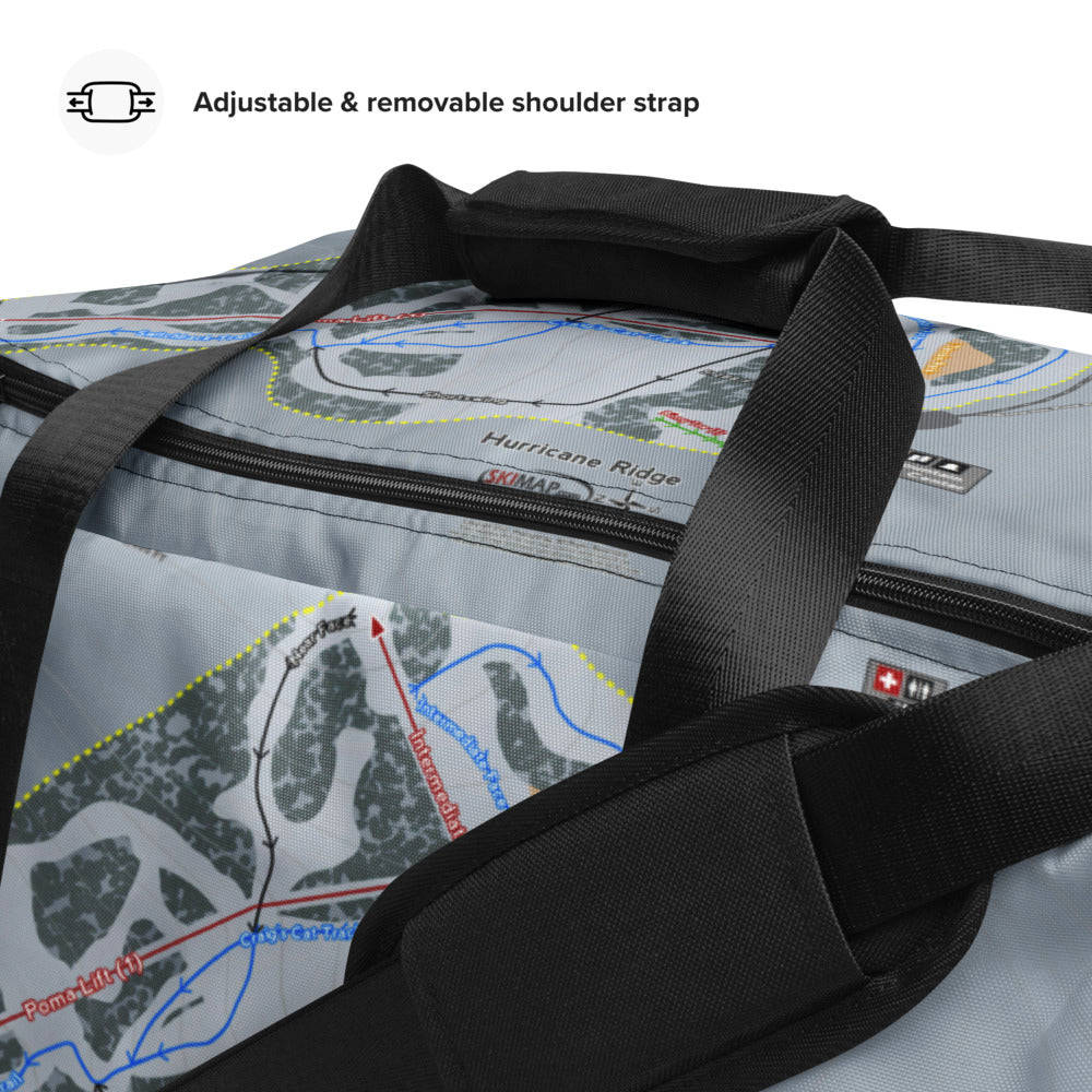 Hurricane Ridge, Washington Ski Trail Map Duffle Bag - Powderaddicts