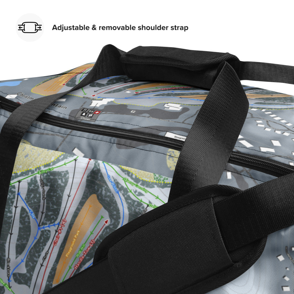 Christmas Mountain, Wisconsin Ski Trail Map Duffle Bag - Powderaddicts