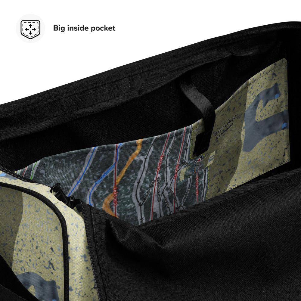 Devil's Head, Wisconsin Ski Trail Map Duffle Bag - Powderaddicts