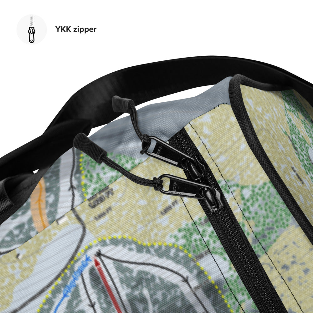 Granite Peak, Wisconsin Ski Trail Map Duffle Bag - Powderaddicts