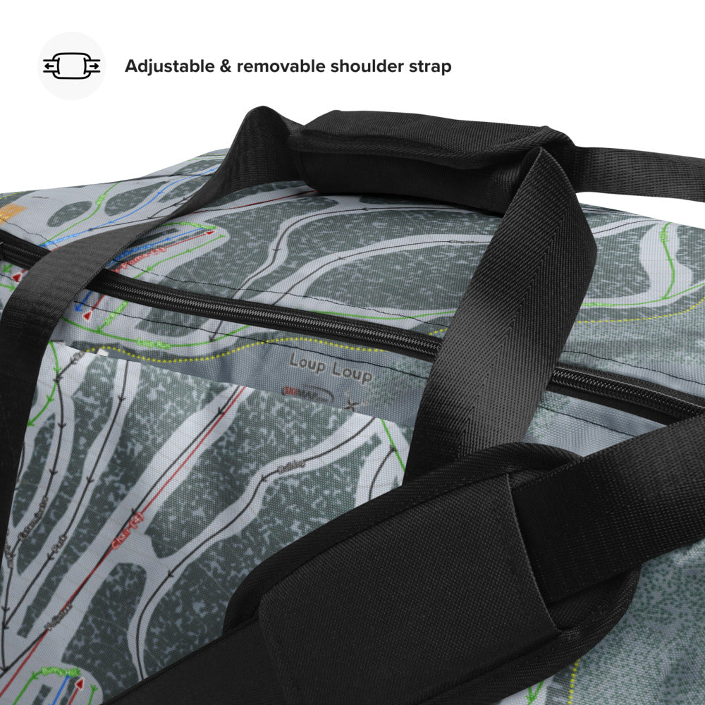 Loup Loup, Washington Ski Trail Map Duffle Bag - Powderaddicts