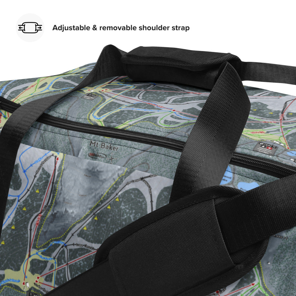 Mt Baker,  Washington Ski Trail Map Duffle Bag - Powderaddicts