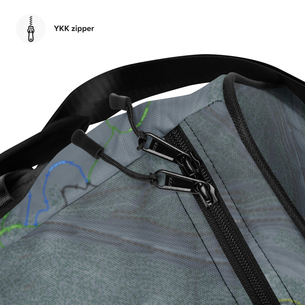 Summit At Snoqualmie,  Washington Ski Trail Map Duffle Bag - Powderaddicts