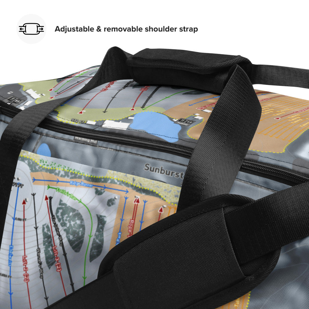 Sunburst, Wisconsin Ski Trail Map Duffle Bag - Powderaddicts