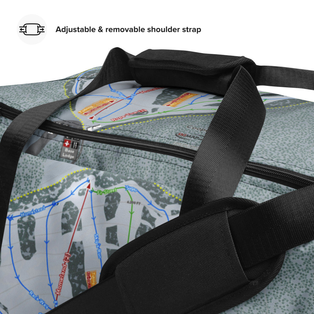 Cooper Spur, Oregon Ski Trail Map Duffle Bag - Powderaddicts