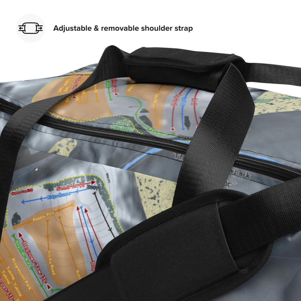 The Rock Snowpark, Wisconsin Ski Trail Map Duffle Bag - Powderaddicts