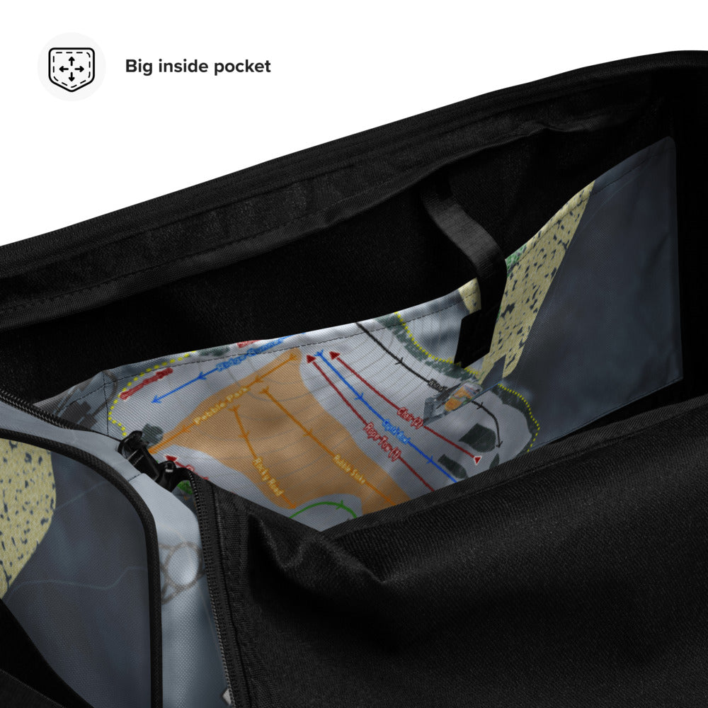 The Rock Snowpark, Wisconsin Ski Trail Map Duffle Bag - Powderaddicts