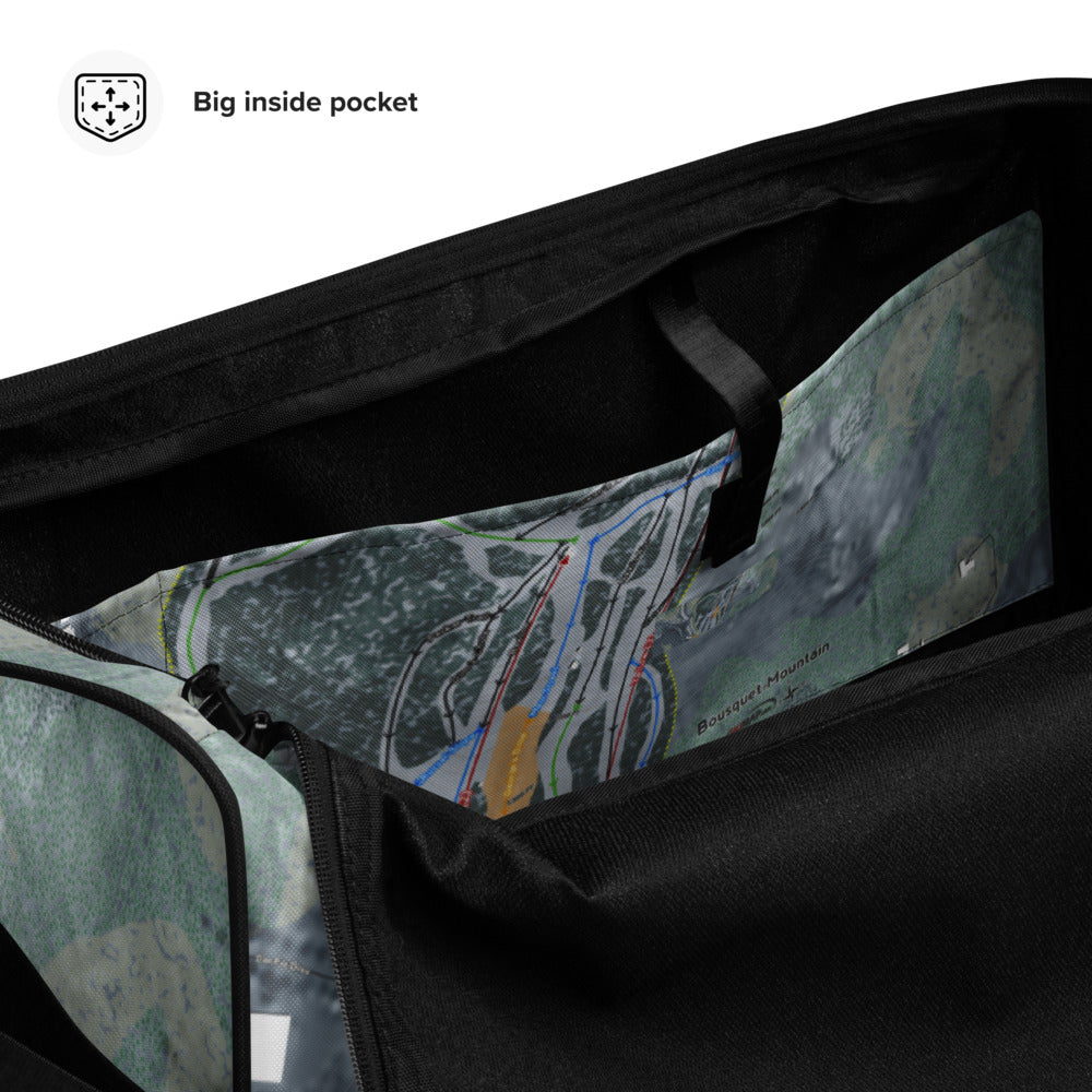 Bousquet, Massachusetts Ski Trail Map Duffle Bag - Powderaddicts