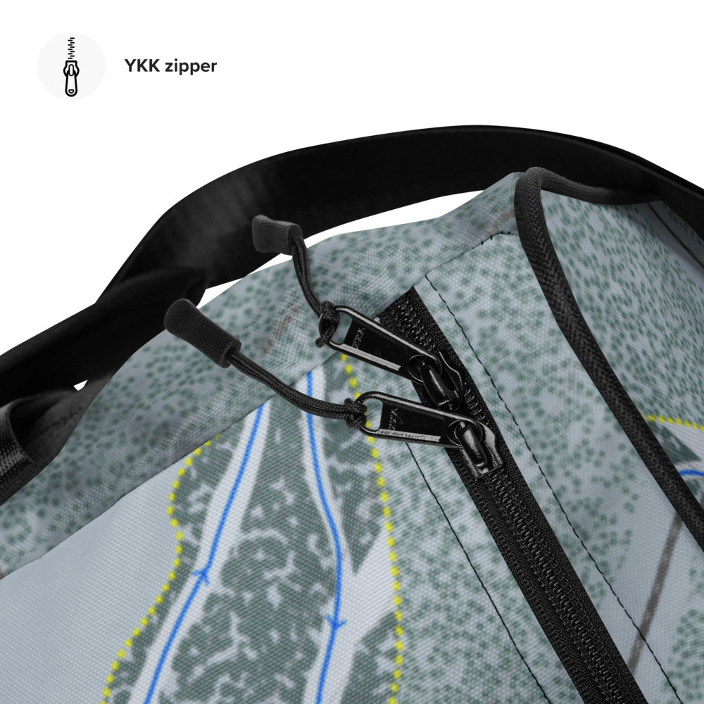 Spout Springs, Oregon Ski Trail Map Duffle Bag - Powderaddicts