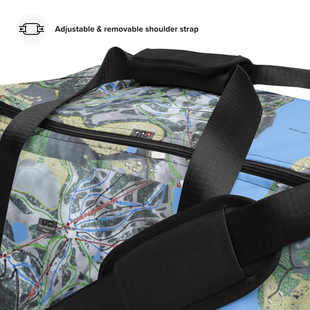 Whitecap Mountains, Wisconsin Ski Trail Map Duffle Bag - Powderaddicts