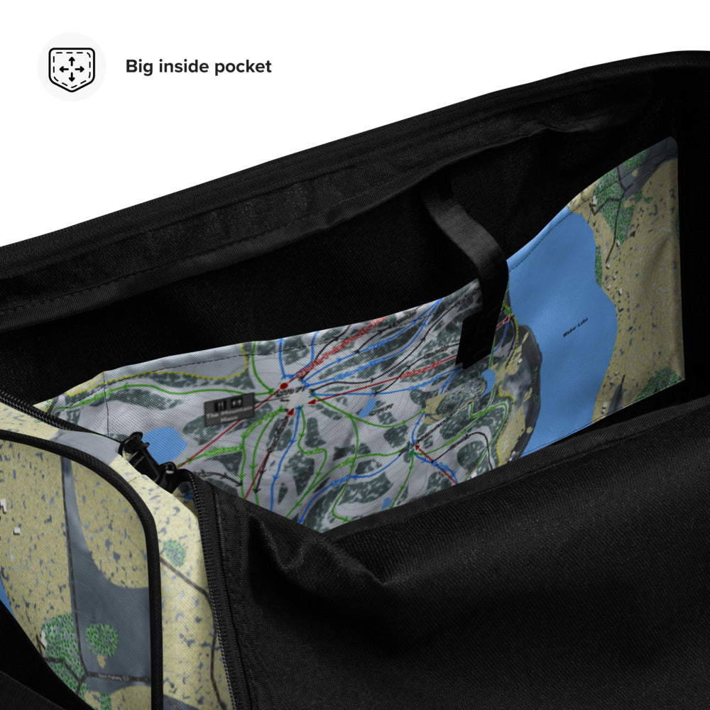 Whitecap Mountains, Wisconsin Ski Trail Map Duffle Bag - Powderaddicts