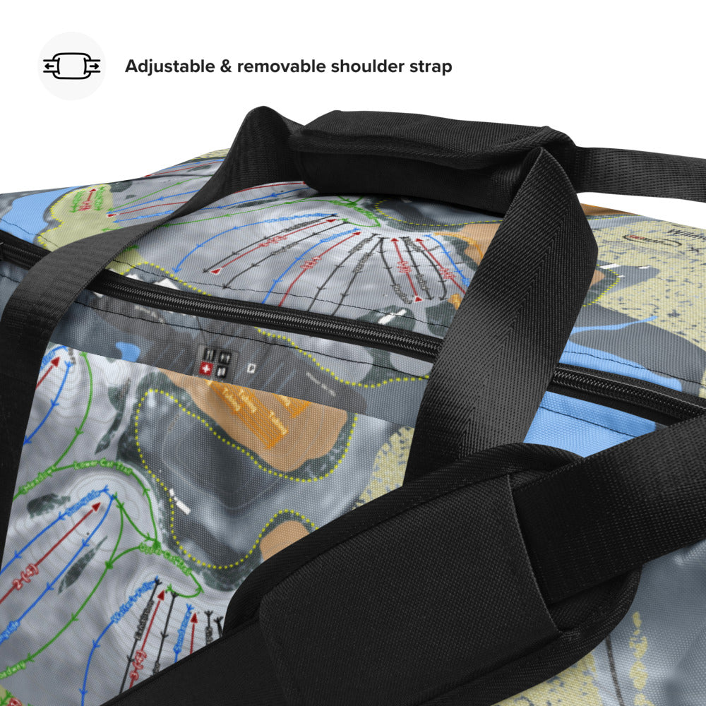 Wilmot, Wisconsin Ski Trail Map Duffle Bag - Powderaddicts