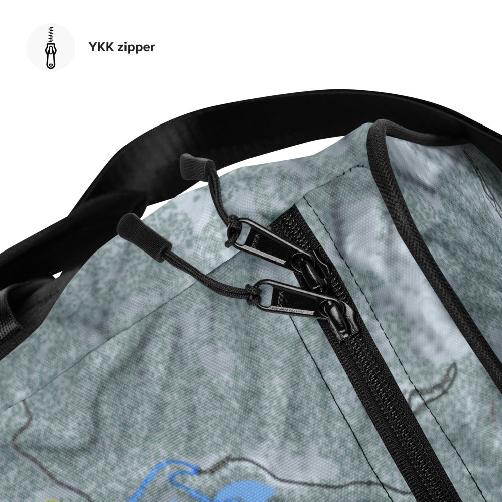 Bogus Basin, Idaho Ski Trail Map Duffle Bag - Powderaddicts
