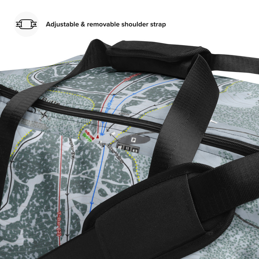 Cottonwood Butte, Idaho Ski Trail Map Duffle Bag - Powderaddicts