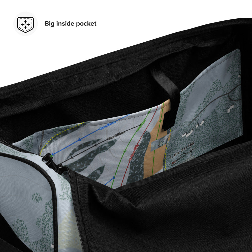 Little Ski Hill, Idaho Ski Trail Map Duffle Bag - Powderaddicts