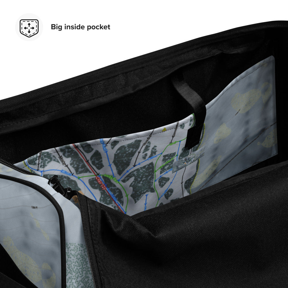 Magic Mountain, Idaho Ski Trail Map Duffle Bag - Powderaddicts