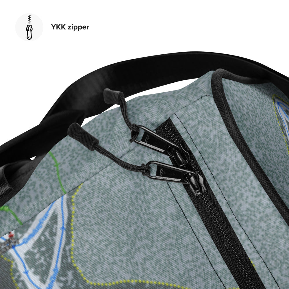 Willamette Pass, Oregon Ski Trail Map Duffle Bag - Powderaddicts