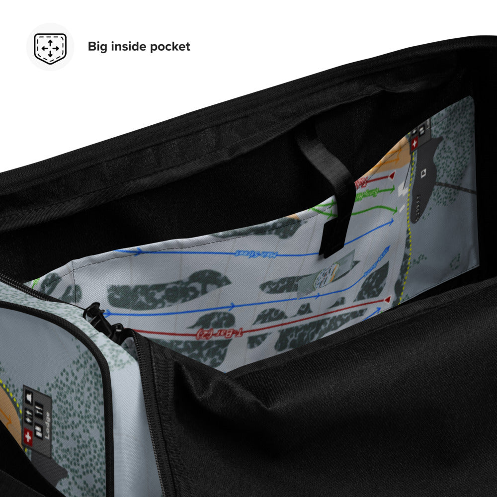 Snowhaven, Idaho Ski Trail Map Duffle Bag - Powderaddicts