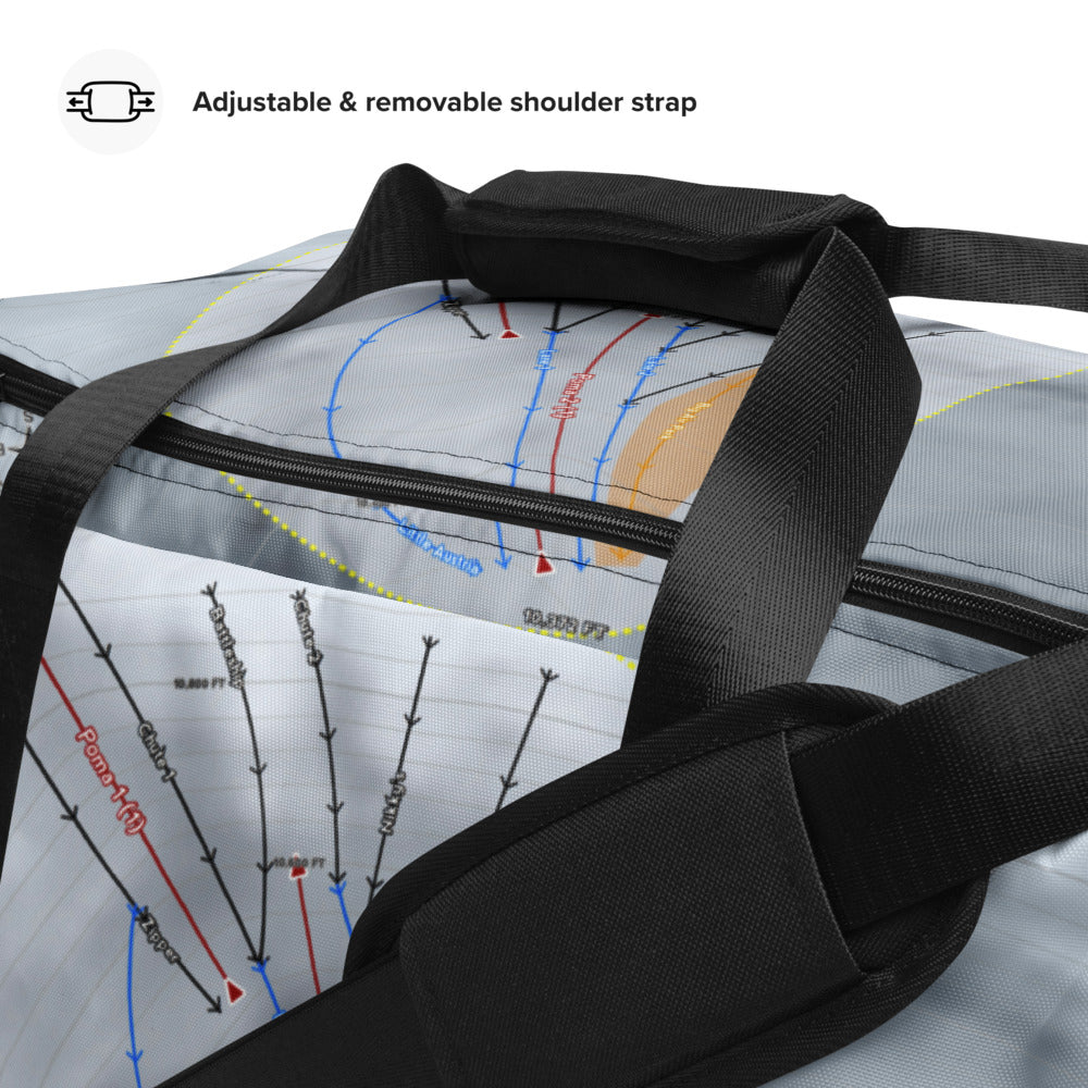 Beartooth Basin, Wyoming Ski Trail Map Duffle Bag - Powderaddicts