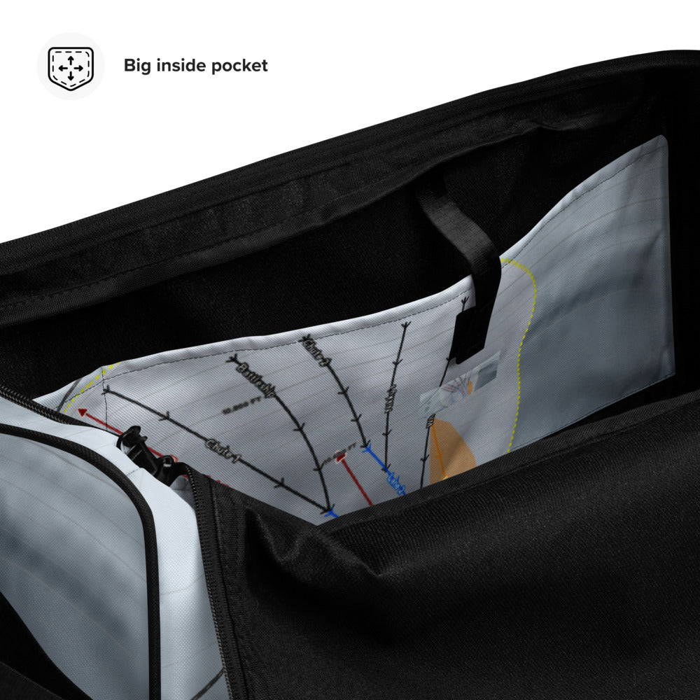 Beartooth Basin, Wyoming Ski Trail Map Duffle Bag - Powderaddicts