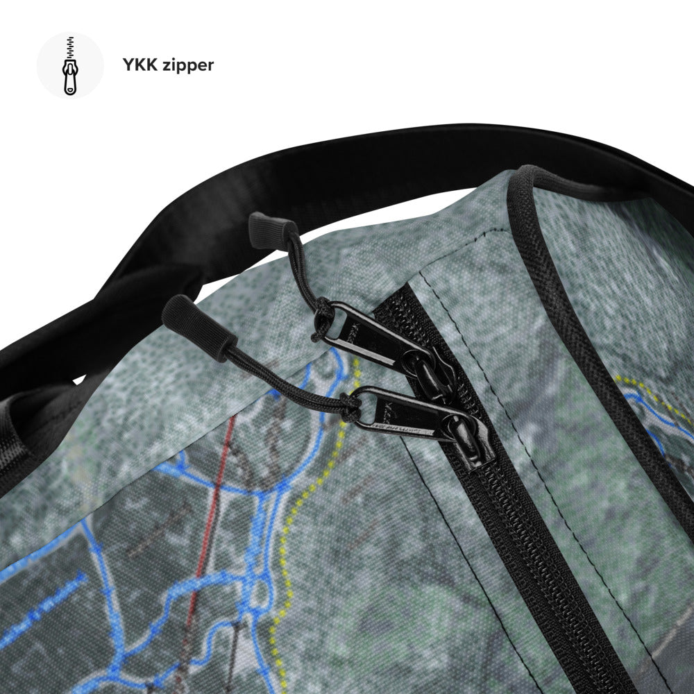 Smugglers Notch, Vermont Ski Trail Map Duffle Bag - Powderaddicts