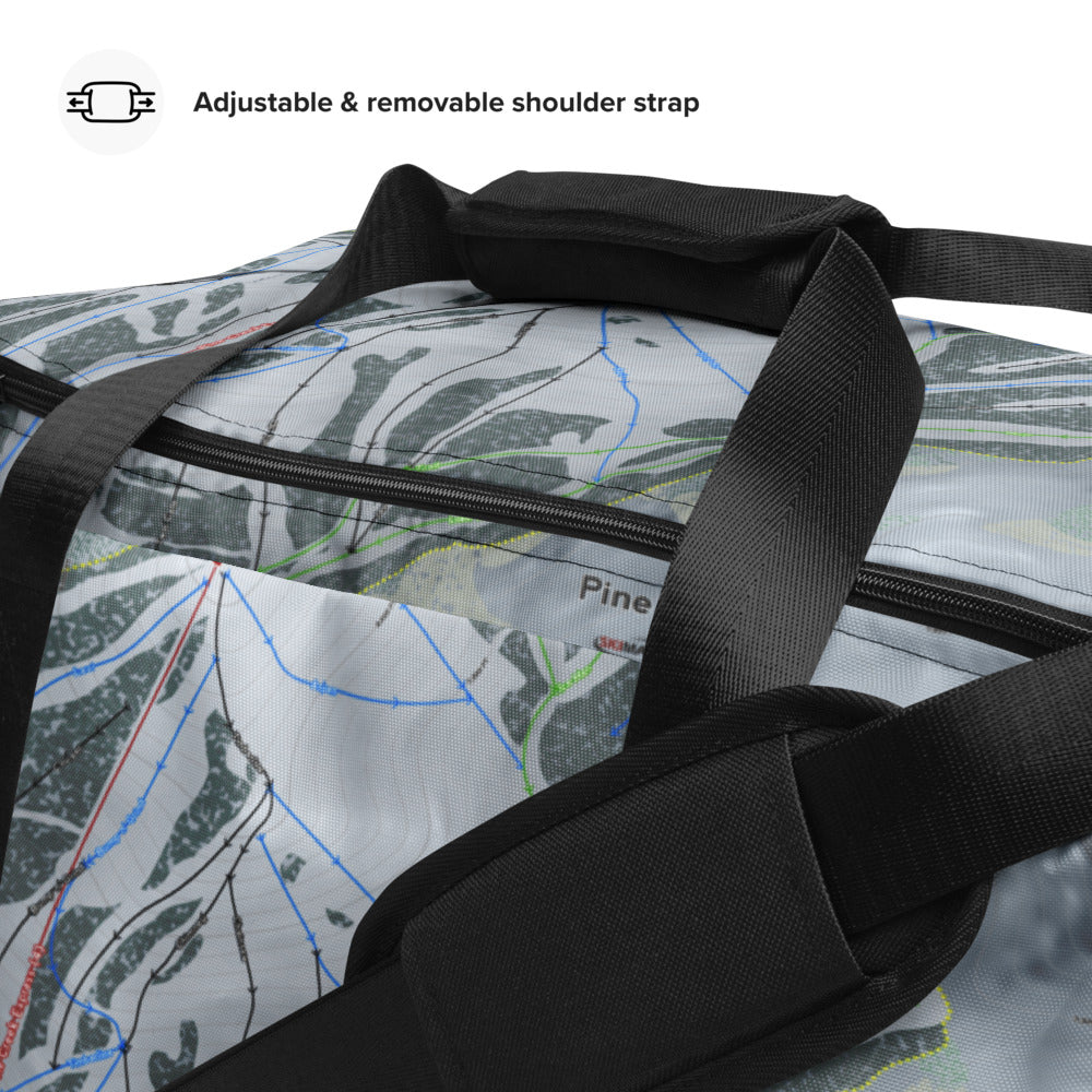 Pine Creek, Wyoming Ski Trail Map Duffle Bag - Powderaddicts