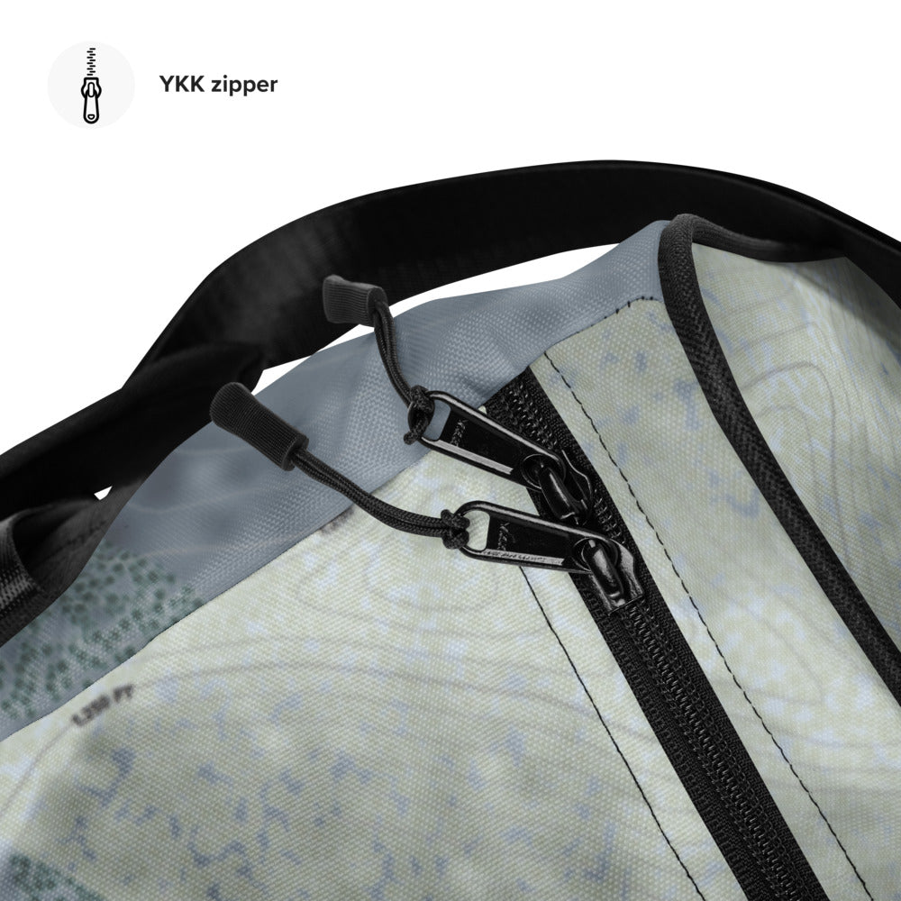 Mt Crescent, Iowa Ski Trail Map Duffle Bag - Powderaddicts