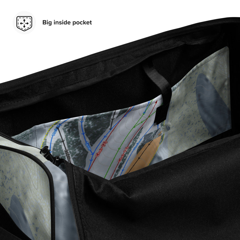 Mt Crescent, Iowa Ski Trail Map Duffle Bag - Powderaddicts