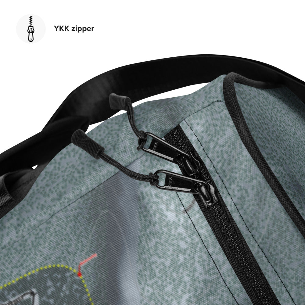 Sleeping Giant, Wyoming Ski Trail Map Duffle Bag - Powderaddicts