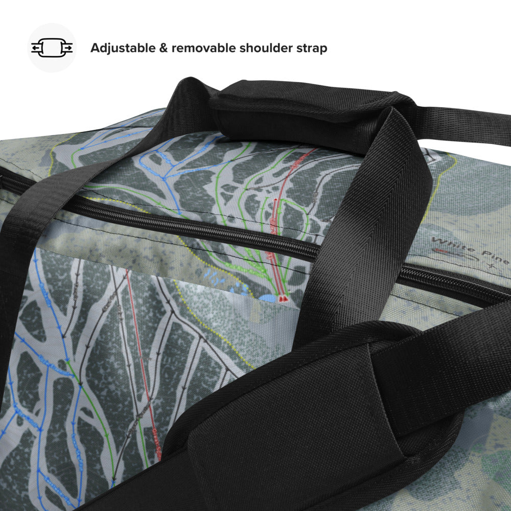 White Pine, Wyoming Ski Trail Map Duffle Bag - Powderaddicts