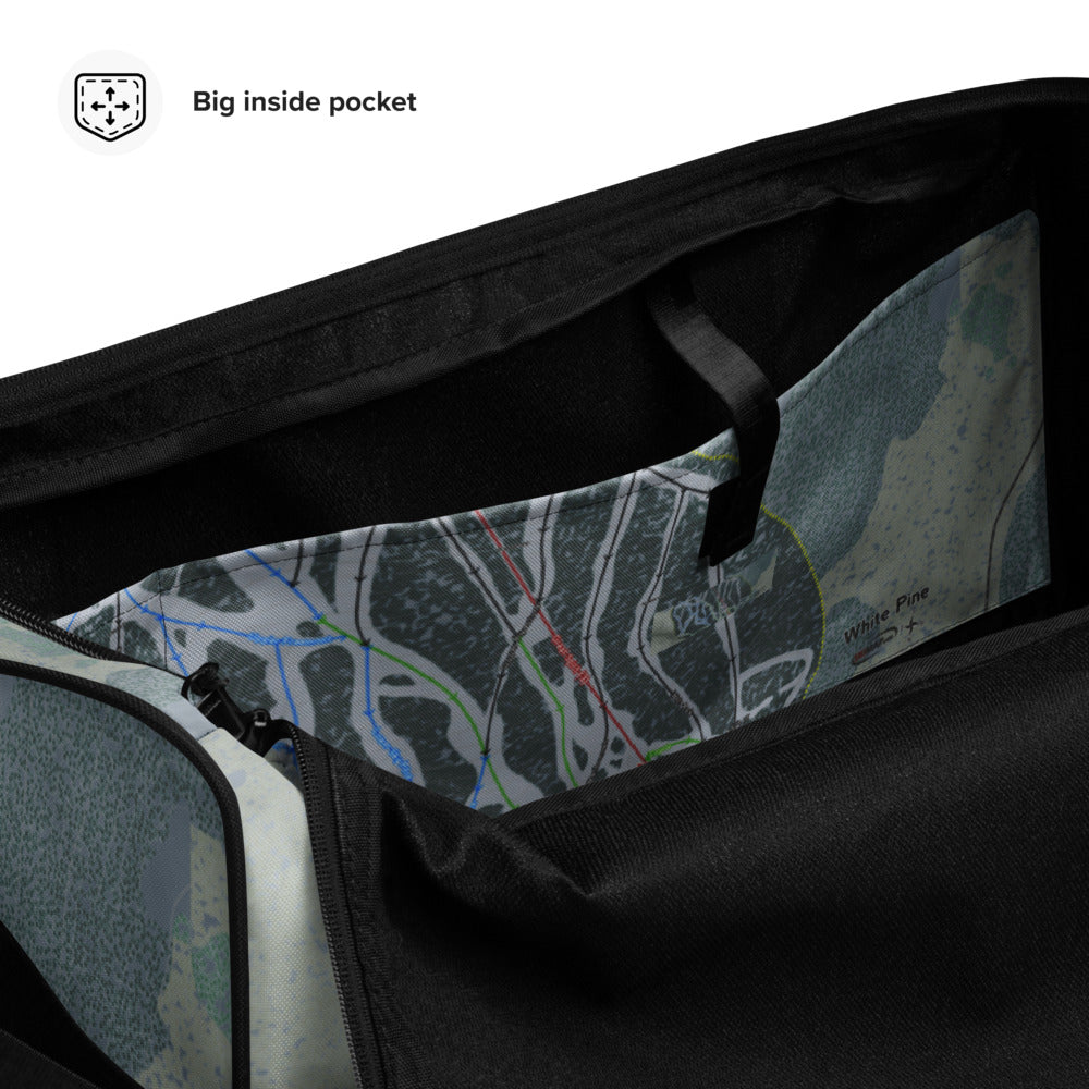 White Pine, Wyoming Ski Trail Map Duffle Bag - Powderaddicts