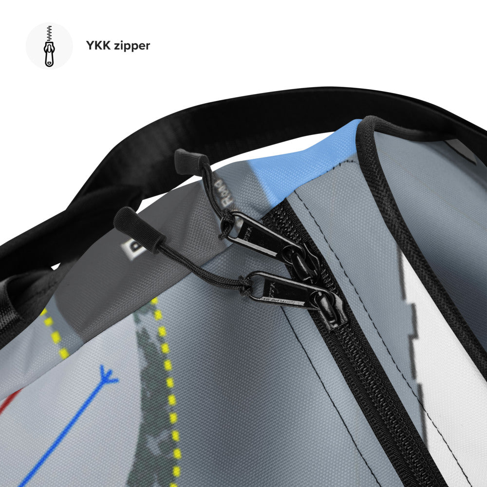 Four Lakes Snowsports, Illinois Ski Trail Map Duffle Bag - Powderaddicts