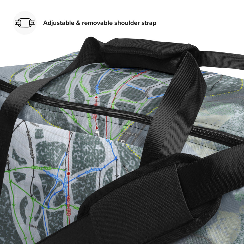 Bear Paw, Montana Ski Trail Map Duffle Bag - Powderaddicts