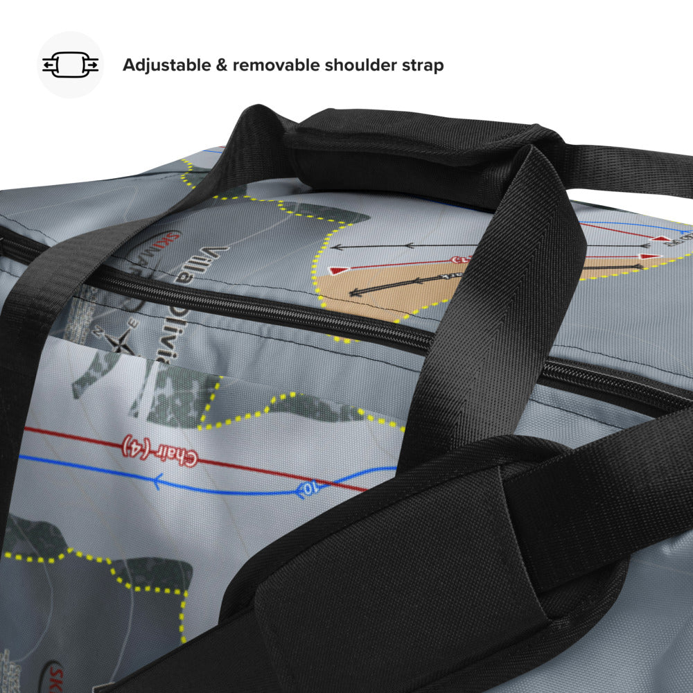 Villa Olivia, Illinois Ski Trail Map Duffle Bag - Powderaddicts