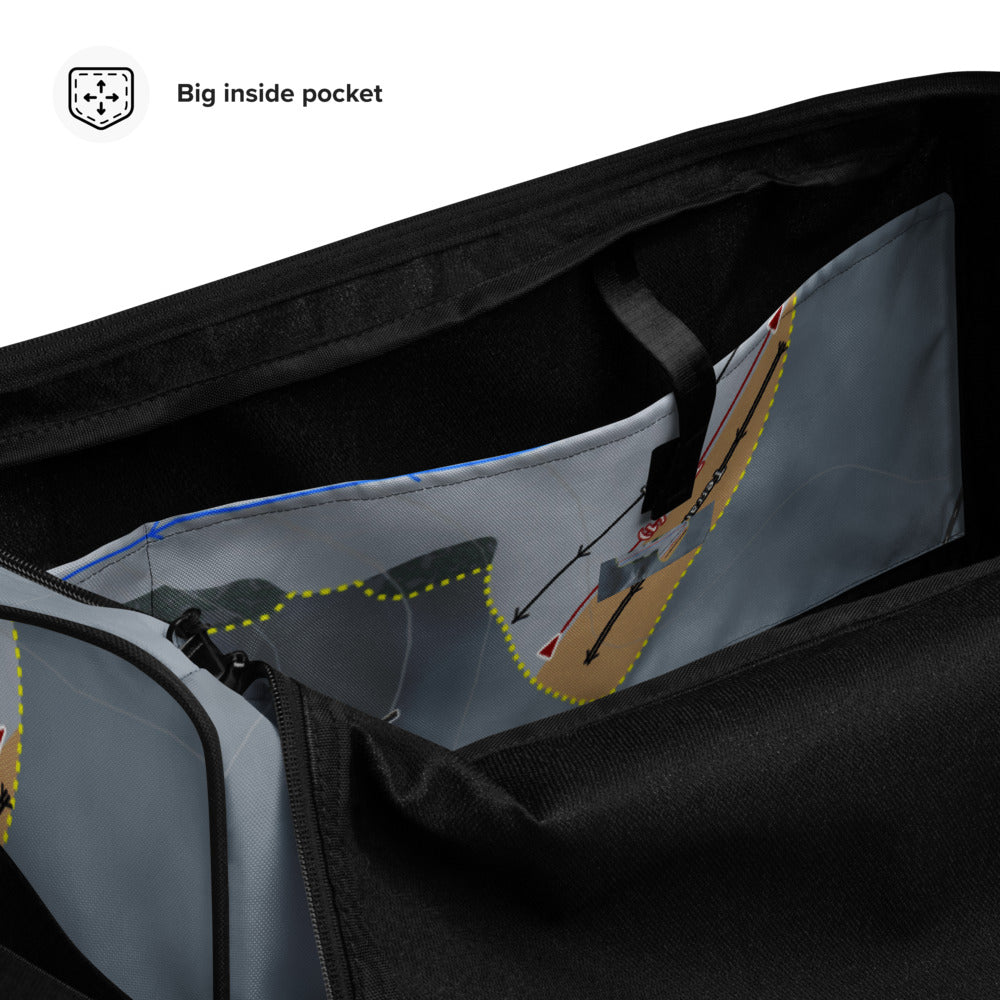 Villa Olivia, Illinois Ski Trail Map Duffle Bag - Powderaddicts