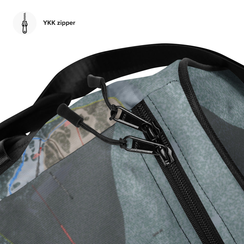 Bridger Bowl, Montana Ski Trail Map Duffle Bag - Powderaddicts