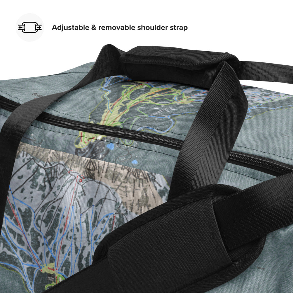Bridger Bowl, Montana Ski Trail Map Duffle Bag - Powderaddicts