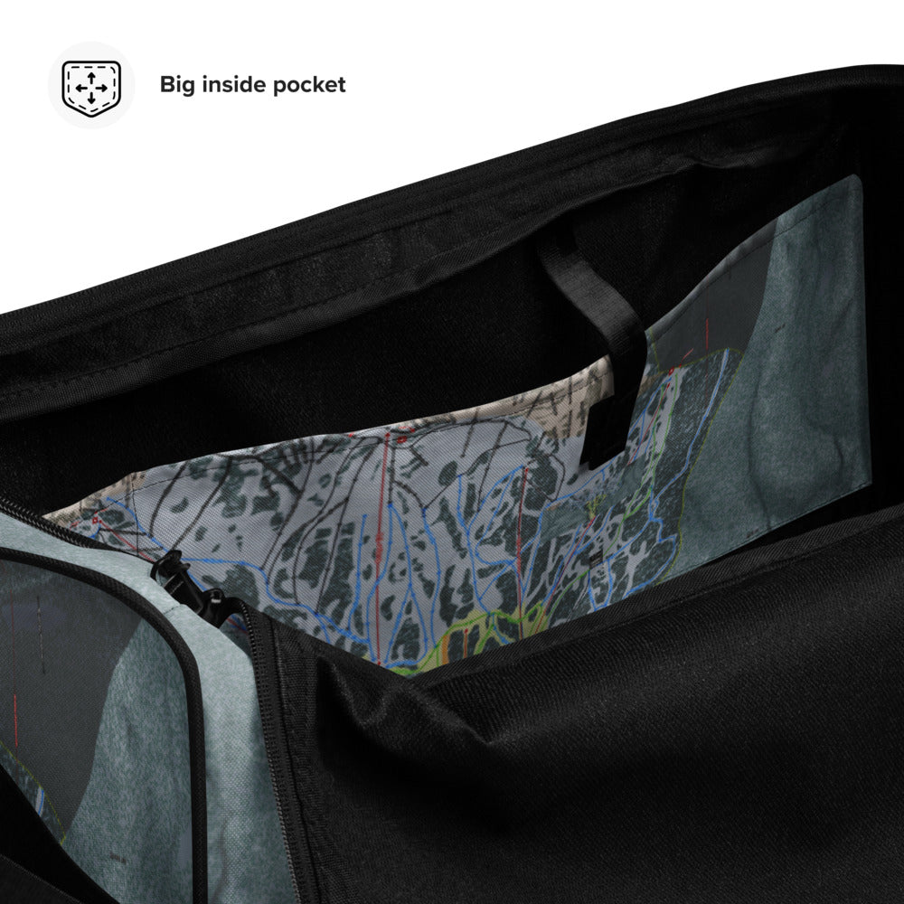 Bridger Bowl, Montana Ski Trail Map Duffle Bag - Powderaddicts